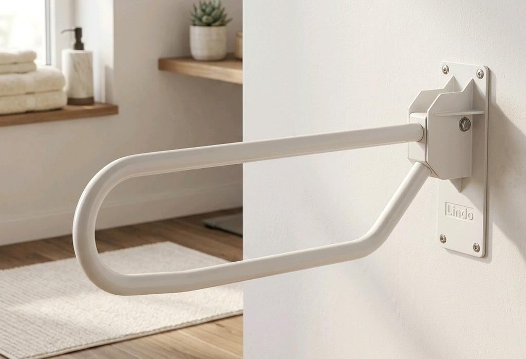 Te koop nette opklapbare Linido toiletbeugel, Diversen, Verpleegmiddelen, Ophalen of Verzenden, Zo goed als nieuw