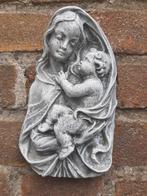 Maria met kind wanddecoratie betonnen beeld tuinbeeld beton, Ophalen of Verzenden