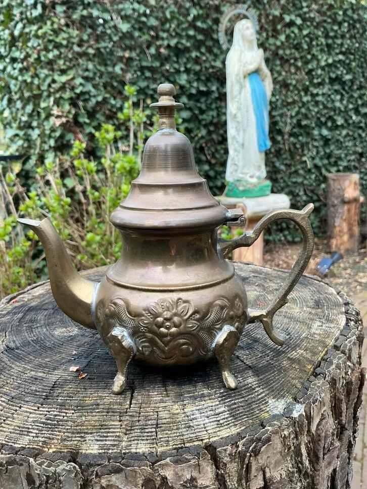Oude Koperen Marokkaanse Theepot ❤️ Handwerk, Antiek en Kunst, Antiek | Koper en Brons, Koper, Ophalen of Verzenden
