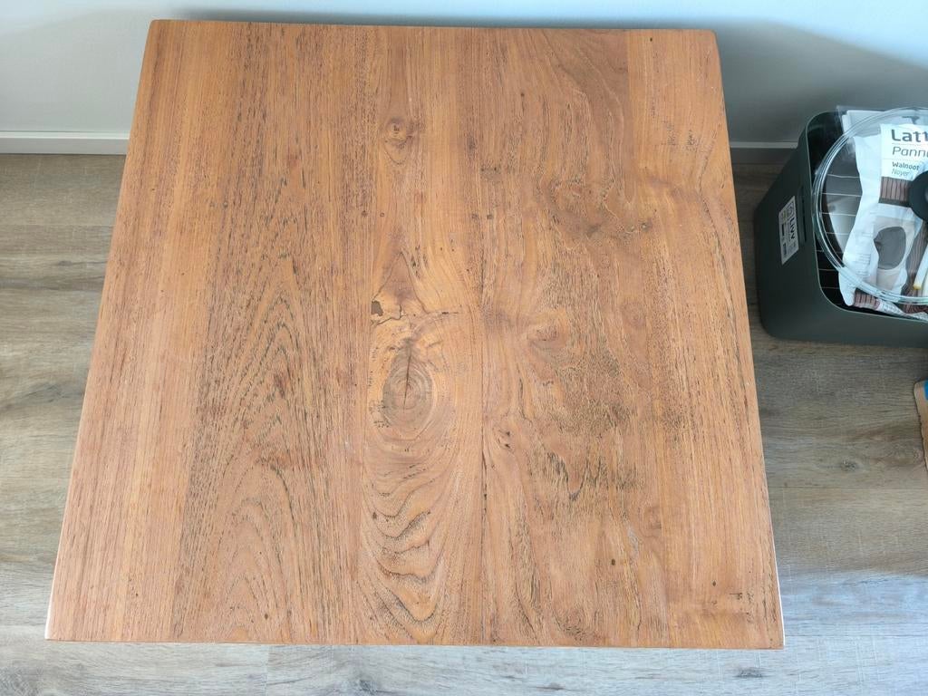 Robuuste houten salontafel met lade, Huis en Inrichting, Tafels | Salontafels, Ophalen, Gebruikt, 50 tot 100 cm, Rustiek