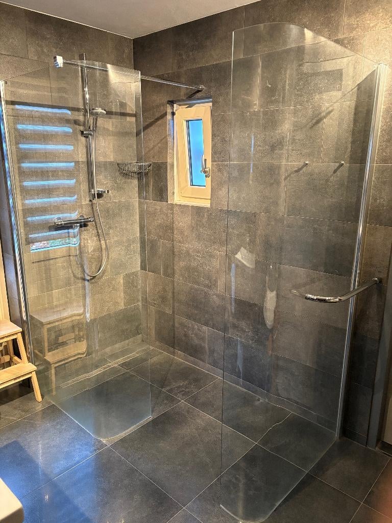 Gekromde / gebogen douchewanden voor inloopdouche, Ophalen, Gebruikt, Glas, Douche