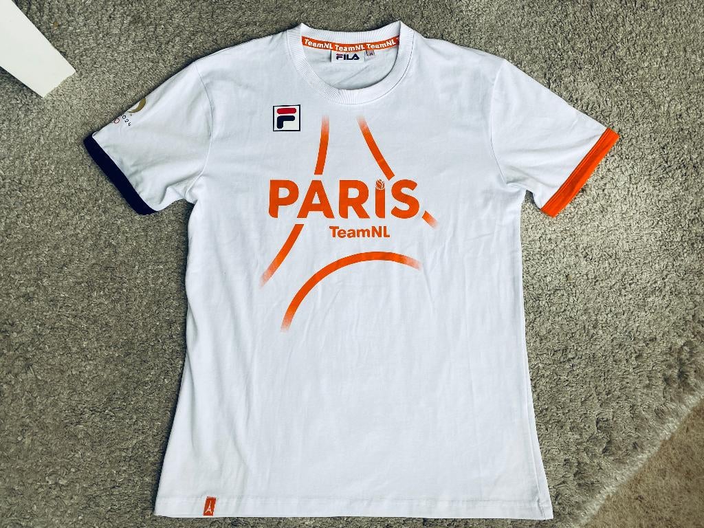 Fila TeamNL Nederland Olympische Spelen Paris Shirt - Maat M, Maat 48/50 (M), Wit, Ophalen of Verzenden, Zo goed als nieuw