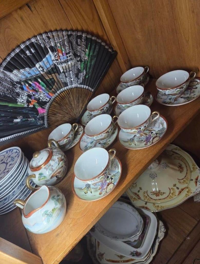 Japans Eggshell Porselein Theeservies, Antiek en Kunst, Ophalen of Verzenden