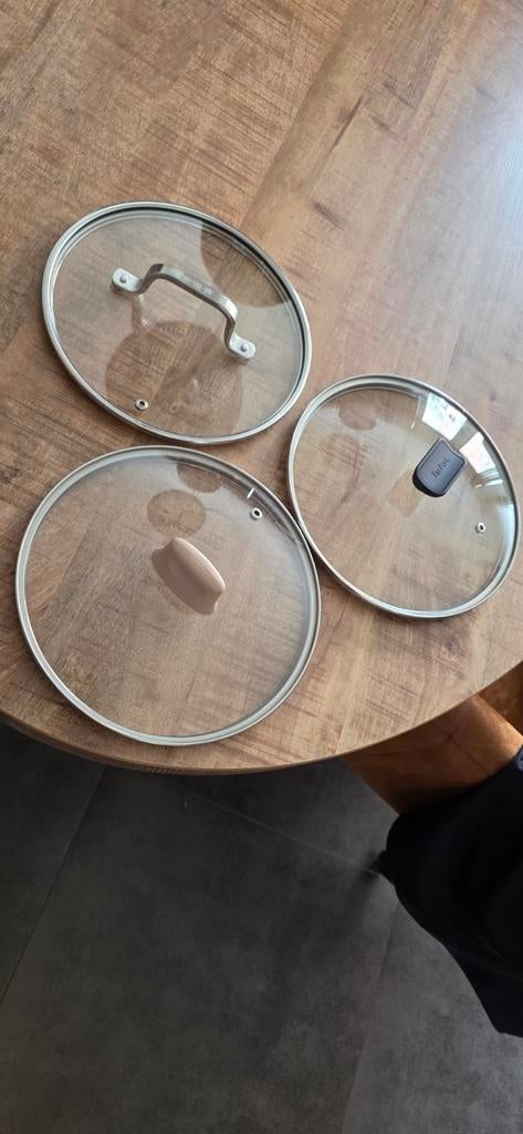pannen deksels tefal 3x samen in 1 koop, Huis en Inrichting, Keuken | Potten en Pannen, Ophalen of Verzenden, Rvs, Pannenset