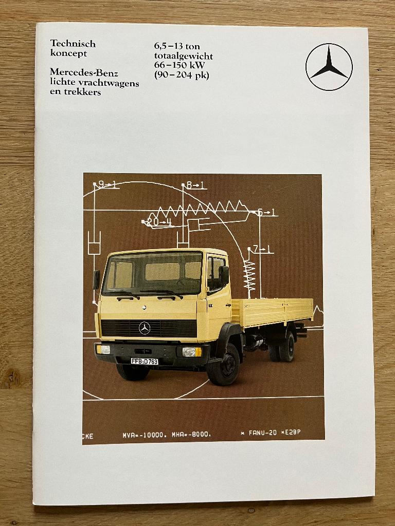Autofolder/Brochure Mercedes Vrachtwagen 6,5-13 ton 1987, Ophalen of Verzenden, Nieuw, Mercedes