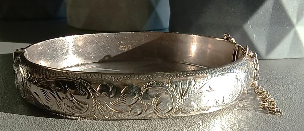 Zilveren Armband -Victoriaanse of Art Nouveau periode, Ophalen, Gebruikt, Zilver, Zilver