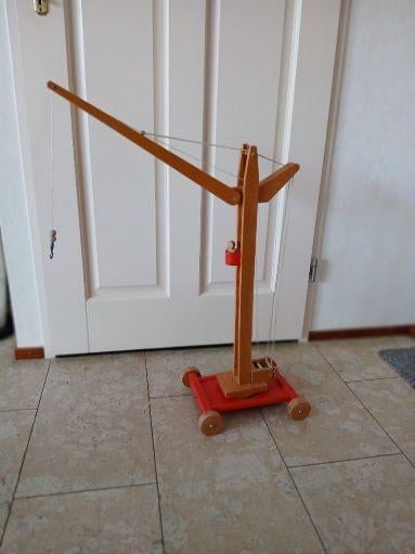 Vintage Houten Hijskraan jaren. 70/80., Ophalen of Verzenden, Gebruikt, Overige typen