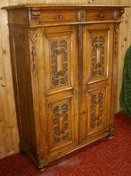 Antiek eiken meidenkast Tweedeurskast Hal servies kast Boeke, Ophalen, Glas, Gebruikt, Met deur(en)