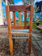 Unieke houten kinderstoel met blauwe accenten, Ophalen of Verzenden, Gebruikt