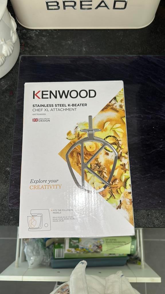 Kenwood stainless steel k-beater NIEUW, Ophalen of Verzenden