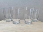 Vier vintage drinkglazen met ruitpatroon, Verzenden, Zo goed als nieuw, Frisdrankglas