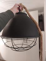 Zwarte hanglamp met touw, 25 tot 50 cm, Zwart, Rond, Ophalen of Verzenden