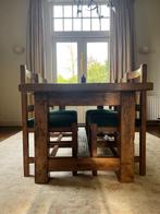Eettafel met zes stoelen (massief eiken), Huis en Inrichting, Tafels | Eettafels, 200 cm of meer, 50 tot 100 cm, Rechthoekig, Eikenhout