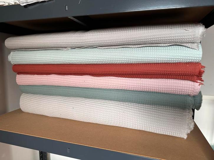 Wafelstoffen, Hobby en Vrije tijd, Stoffen en Lappen, Nieuw, Katoen, 120 cm of meer, 200 cm of meer, Overige kleuren, Ophalen of Verzenden