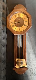 Donker eiken Jeka Newtimer wandklok met Bim Bam slagwerk, Antiek en Kunst, Antiek | Klokken, Ophalen of Verzenden