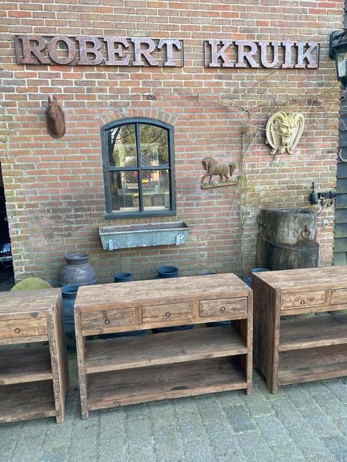 Robuuste sidetable van Old Wood, Huis en Inrichting, Tafels | Sidetables, Nieuw, 25 tot 50 cm, 100 tot 150 cm, Rechthoekig, Teakhout