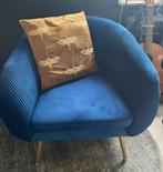 Blauwe moderne stoel fauteuil als nieuw, Ophalen, Eenpersoons, 75 tot 100 cm, Zo goed als nieuw