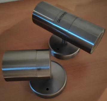 Geborsteld RVS buitenlamp enkel en dubbel beschikbaar voor biedingen