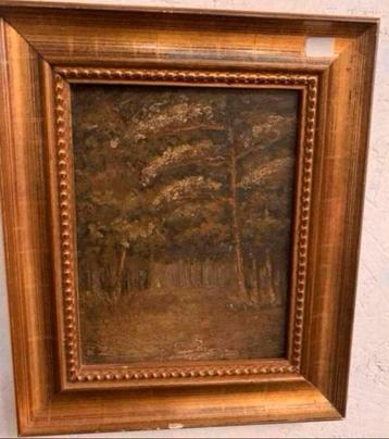 Schilderij mooi klein bos gezicht olieverf kunstenaar ? beschikbaar voor biedingen