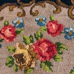 Brocante geborduurd tasje zonder beugel, Antiek en Kunst, Ophalen of Verzenden