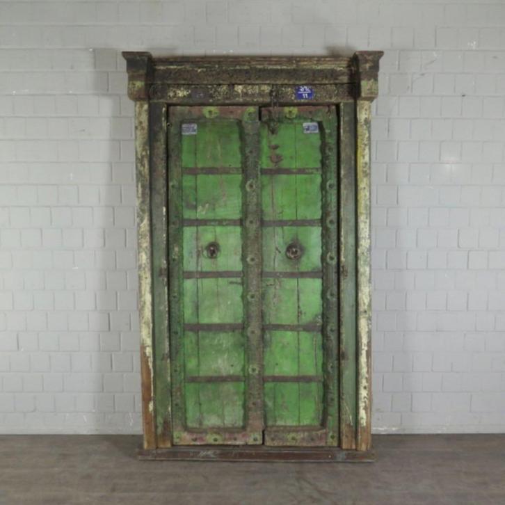 22992 Toegangsdeur, antiek, teakhout, 1910, Doe-het-zelf en Verbouw, Deuren en Horren, Nieuw, Buitendeur, 215 cm of meer, Hout