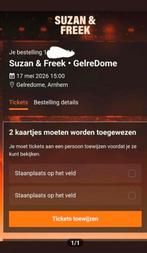 Suzan en Freek concertkaarten staanplaatsen zondag 17 mei 26, Tickets en Kaartjes, Twee personen