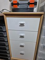 Witte commode met 4 lades, Ophalen, 50 tot 100 cm, Zo goed als nieuw, 25 tot 50 cm