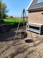 RVS driepoot met wastrommel vuurkorf, Tuin en Terras, Vuurkorven, Ophalen, Zo goed als nieuw