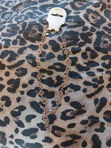 MKM Design Ketting met Oranje/bruine Stenen beschikbaar voor biedingen