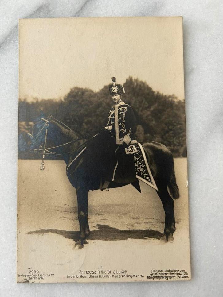 Ak adel Viktoria Luise als totenkopf huzaar leib husar, Verzamelen, Militaria | Algemeen, Landmacht, Foto of Poster, Nederland