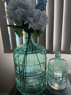 Blauw groene vazen, Huis en Inrichting, Woonaccessoires | Vazen, Ophalen, Blauw, Minder dan 50 cm, Glas