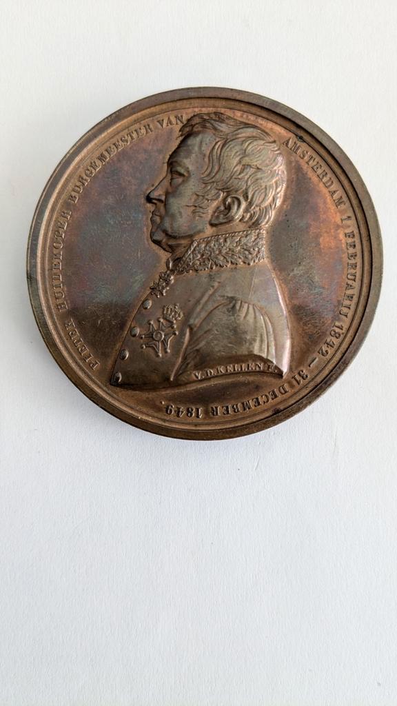 Pieter Huidekoper, burgemeester van Amsterdam, Postzegels en Munten, Penningen en Medailles, Brons, Nederland, Ophalen of Verzenden