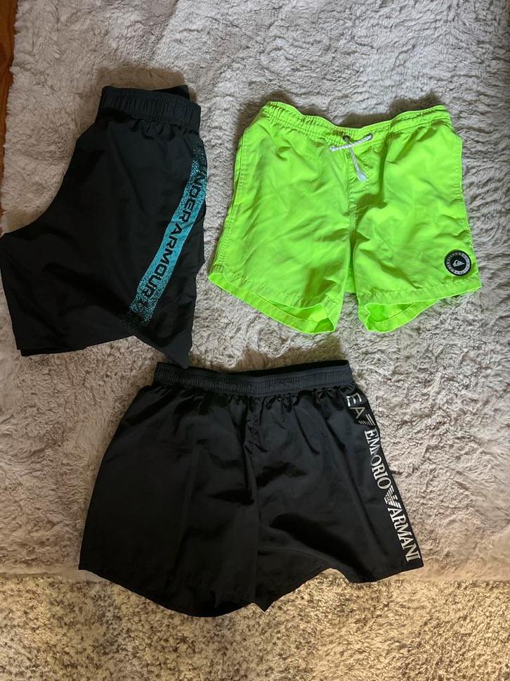 3 Zwembroeken: Under Armour, Quiksilver, Armani, Kleding | Heren, Badmode en Zwemkleding, Zwemshort, Maat 48/50 (M), Zwart, Ophalen of Verzenden
