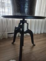 Industriële bijzettafel met verstelbare hoogte, Gebruikt, Metaal of Aluminium, Rond, 55 tot 75 cm