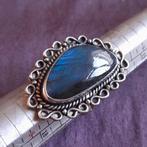 Zilveren Ring met Labradoriet maat 17, Verzenden, Zo goed als nieuw, 17 tot 18, Dame