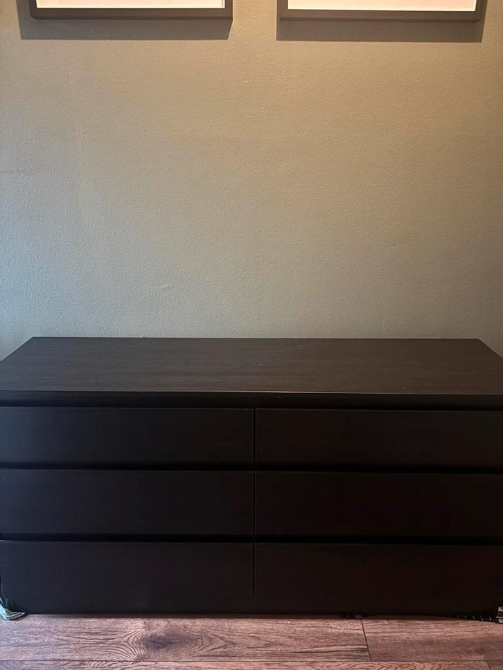 Ikea Malm ladekast - Zwartbruin, Huis en Inrichting, Kasten | Dressoirs, Zo goed als nieuw, 50 tot 100 cm, 25 tot 50 cm, Met lade(s)