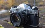 Canon AE-1 Program + Service : werkt 100%, Audio, Tv en Foto, Fotocamera's Analoog, Ophalen of Verzenden, Gebruikt, Spiegelreflex