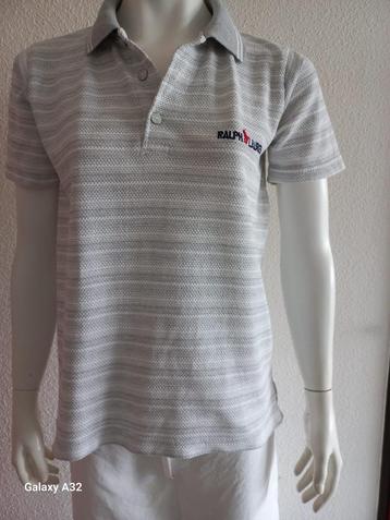 Grijs witte heren polo van Ralph Lauren, maat M beschikbaar voor biedingen