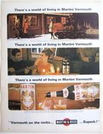 3 vintage reclames Martini Rossi vermouth 1965-66, Ophalen