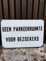 Zwart wit emaille reclame bord, Verzamelen, Ophalen of Verzenden, Zo goed als nieuw, Reclamebord