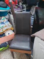 loom stoelen leer, Huis en Inrichting, Stoelen, Ophalen, Gebruikt, Bruin, Hout