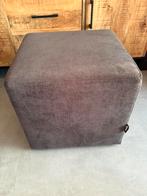 Woood poef hocker grijs rib 45x45 cm., Huis en Inrichting, Minder dan 50 cm, Vierkant, Minder dan 50 cm, Ophalen of Verzenden