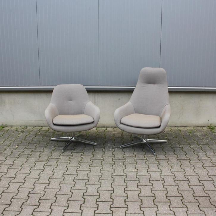 Pode Sparkle One & Two fauteuils | Kvadrat stof |, Huis en Inrichting, Fauteuils, Gebruikt, Metaal, Stof, 50 tot 75 cm, 75 tot 100 cm