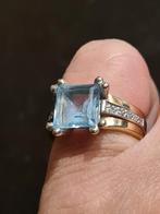 aquamarijn Ring - Elegant en Tijdloos, 18 tot 19, Blauw, Ophalen of Verzenden, Zo goed als nieuw