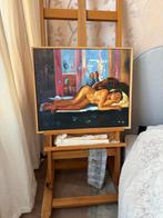 Olieverfschilderij 90x60cm - Ingelijst, Ophalen of Verzenden