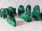 Malachiet dierenbeeldjes 730 gram totaal, Ophalen of Verzenden