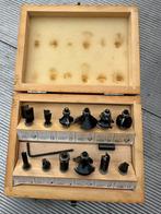 Frezen set in houten kist, Doe-het-zelf en Verbouw, Gereedschap | Freesmachines, Ophalen of Verzenden, Zo goed als nieuw, Bovenfrees