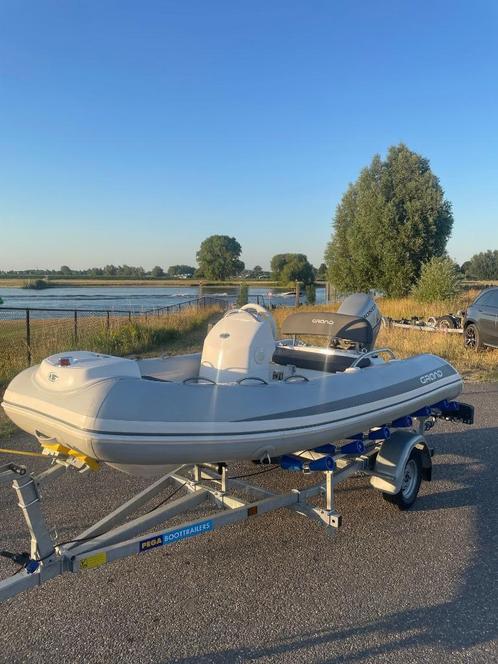 GRAND G340 Golden Line rib + Honda 20 pk + PEGA trailer, Watersport en Boten, Rubberboten, Zo goed als nieuw, Overige merken, Overige materialen