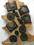 Unieke en mooie zwart met goud kleur onderzetter Epoxy Art, Ophalen, Nieuw, Glas of Kopje