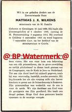 Wilkens Matthias 1888 Groningen 1964 Geldrop Goirle pater -, Verzamelen, Bidprentjes en Rouwkaarten, Bidprentje, Ophalen of Verzenden